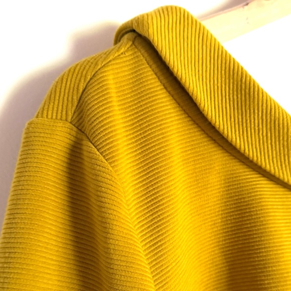 Boden Women’s 1950s 1960s Style 3/4 Sleeve Mustard Yellow Ribbed Top Blouse - Picture 3 of 9